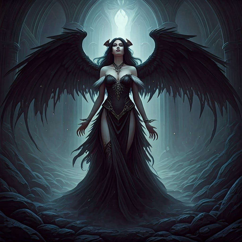 Morrigan and Banshee in Ethereal Dark Fantasy Style