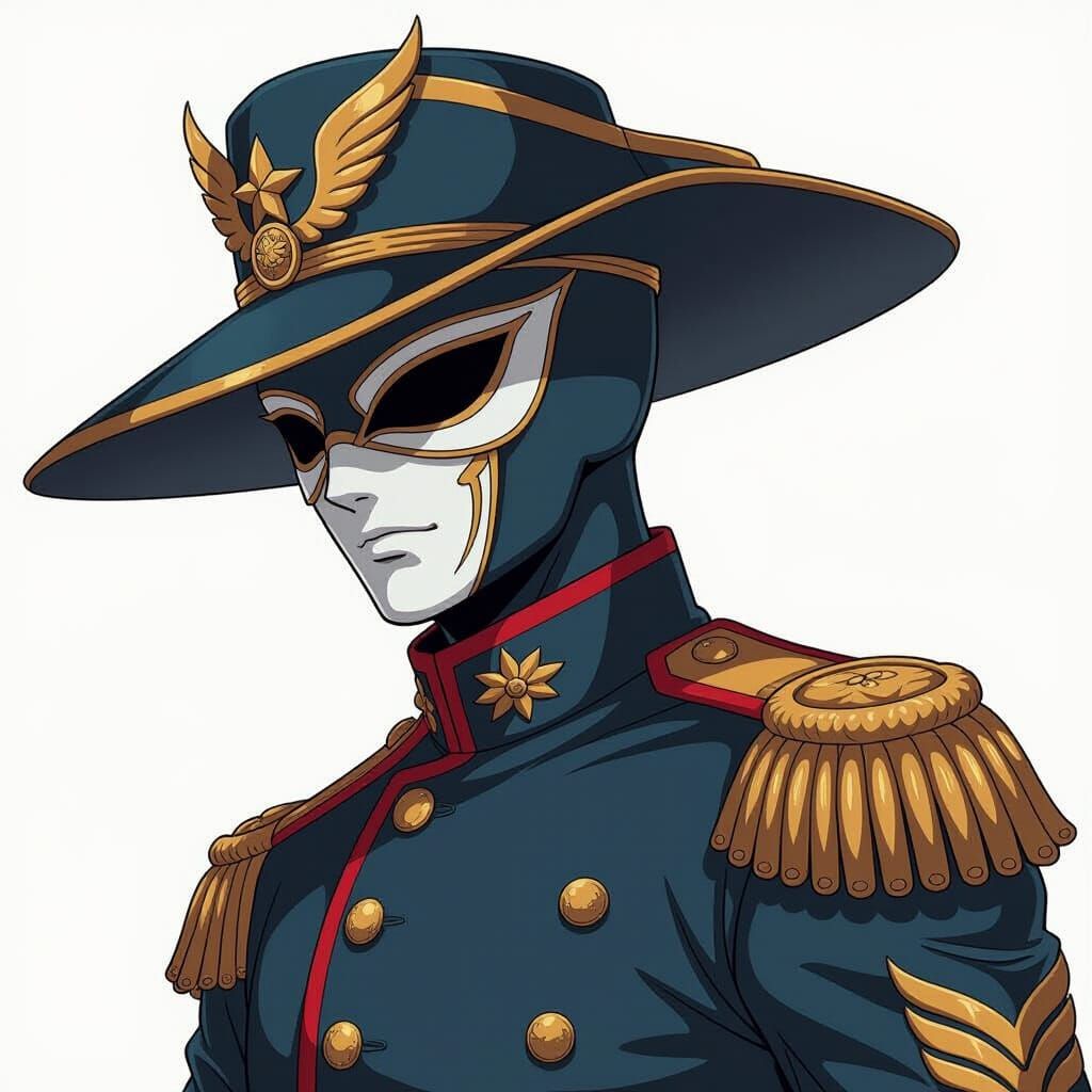 The Masked General in Anime Style