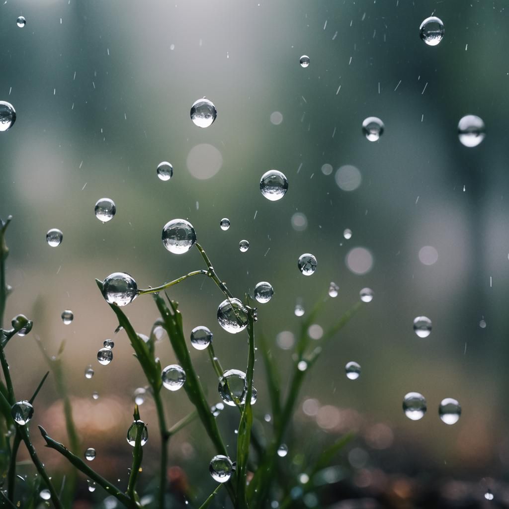Macro Water Droplets: Cinematic Nature Still