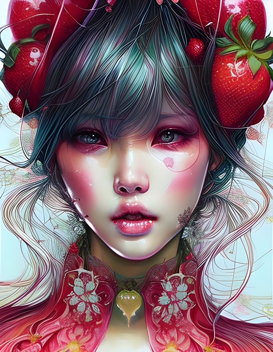 Hyperrealistic Strawberry Concept Art