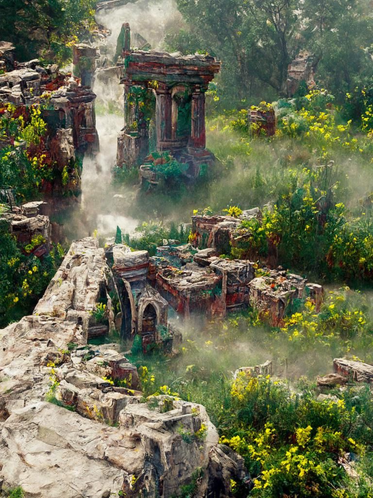 Fantastical Ancient Ruins in Detailed Matte Painting