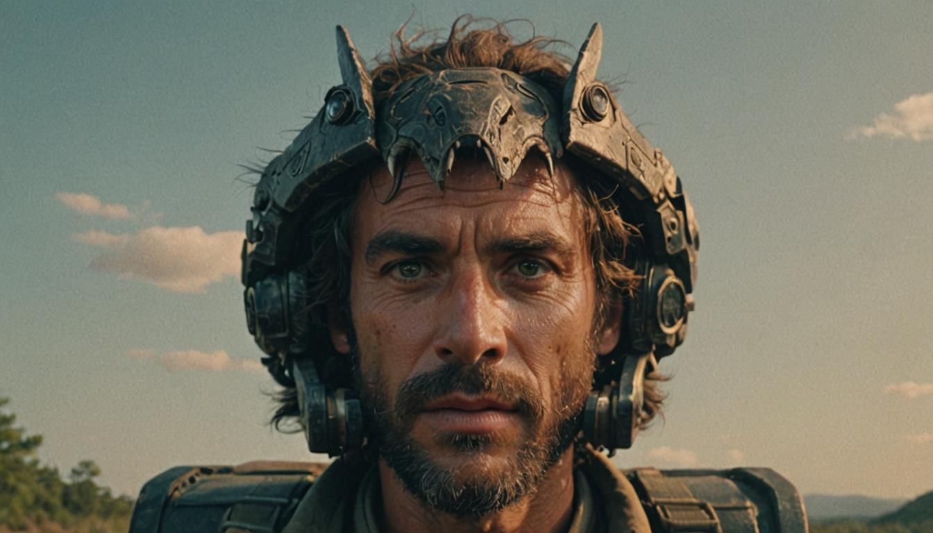 Handsome Face with Cinematic Film Effects