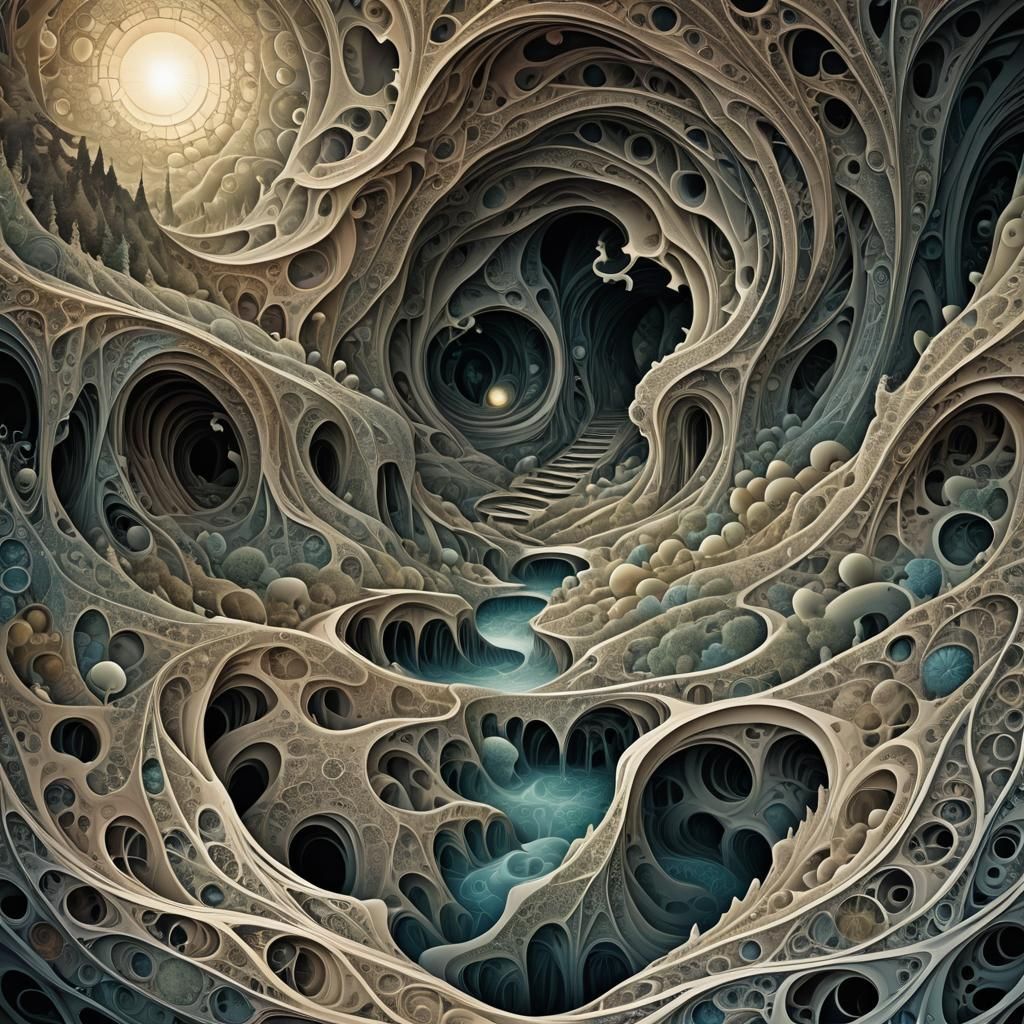 Sewer Junction Surprise: Abstract Vector Art with 3D Shading