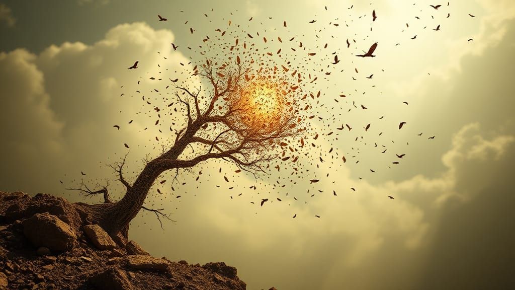 Surreal Image of Discarded Thoughts and Clarity