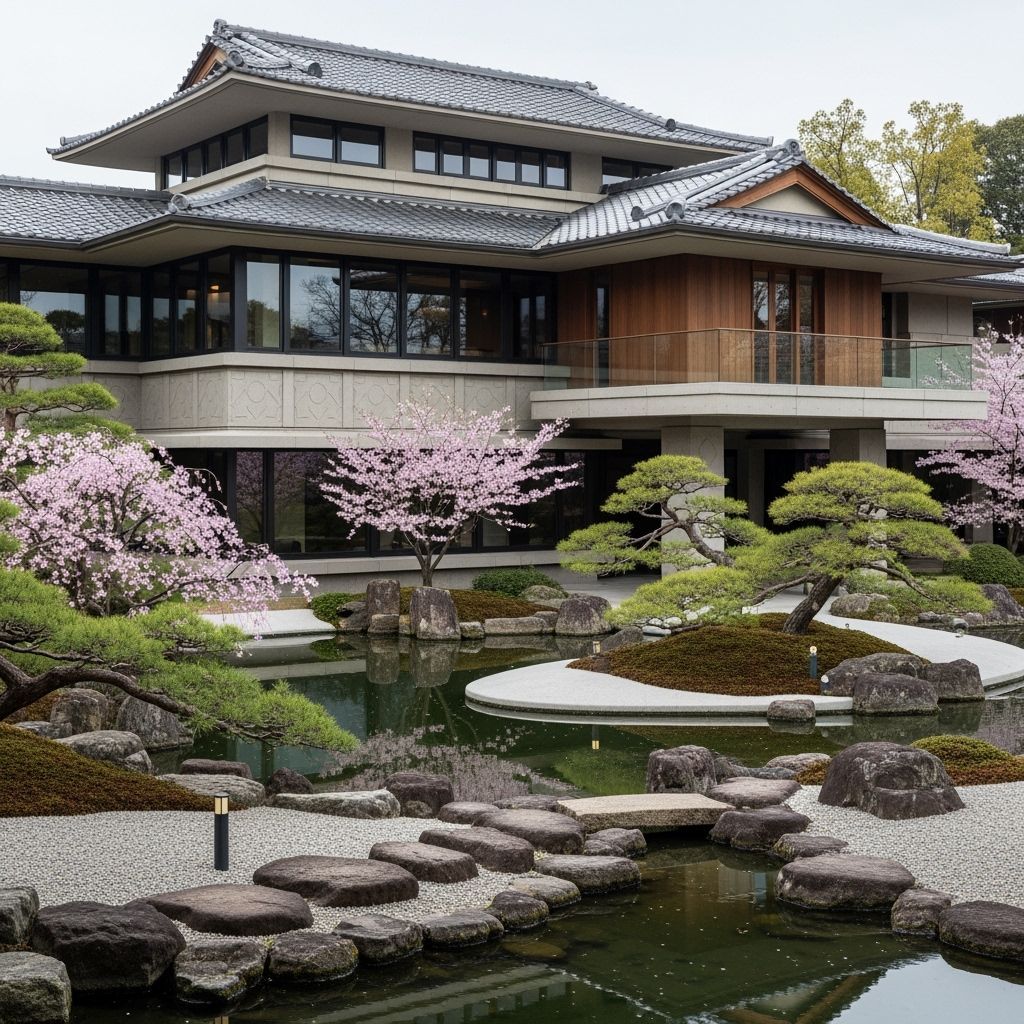 Japanese Luxury Home with Garden in Modern Style