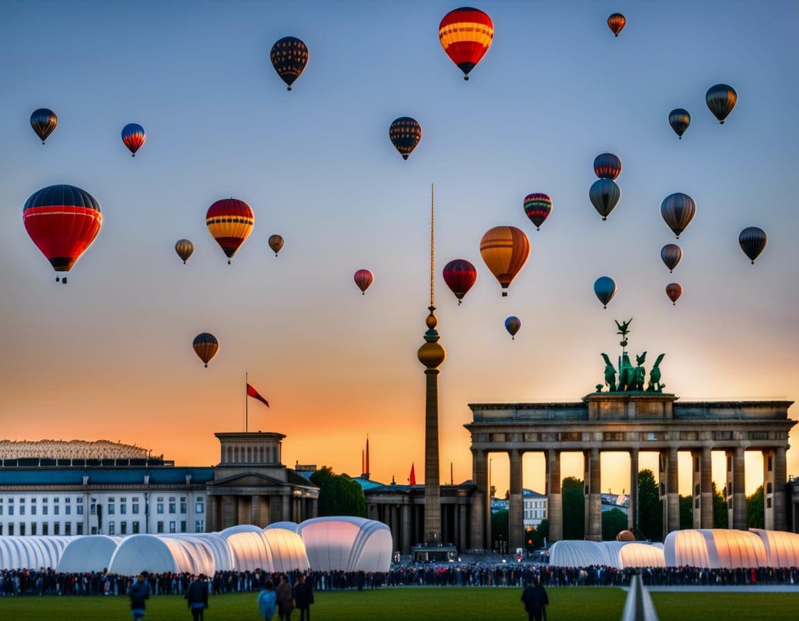 99 Balloons Over Berlin at Sunset