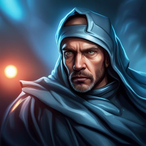 Dramatic Hyperrealistic Portrait with Colorful Background