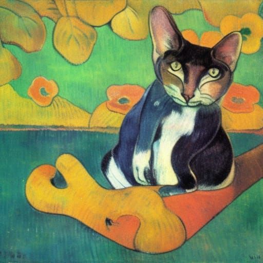 Gauguin Cat Image