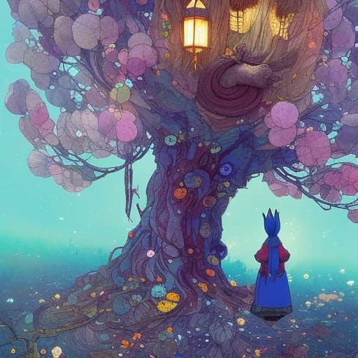 Enchanted Haiku Tree: A Fantasy Book Illustration