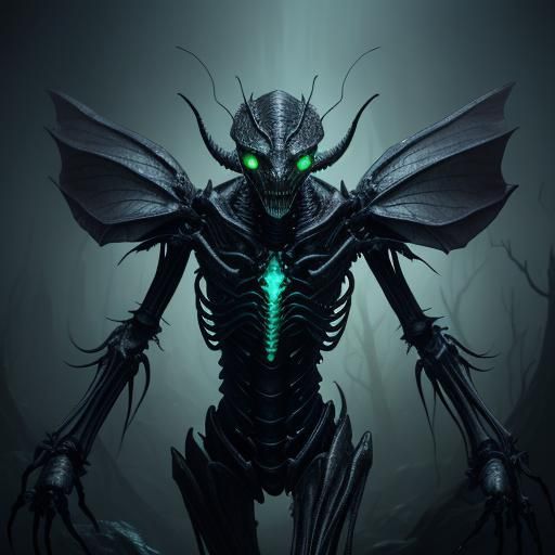 Eerie Insectoid Horror in Dark Fantasy Style