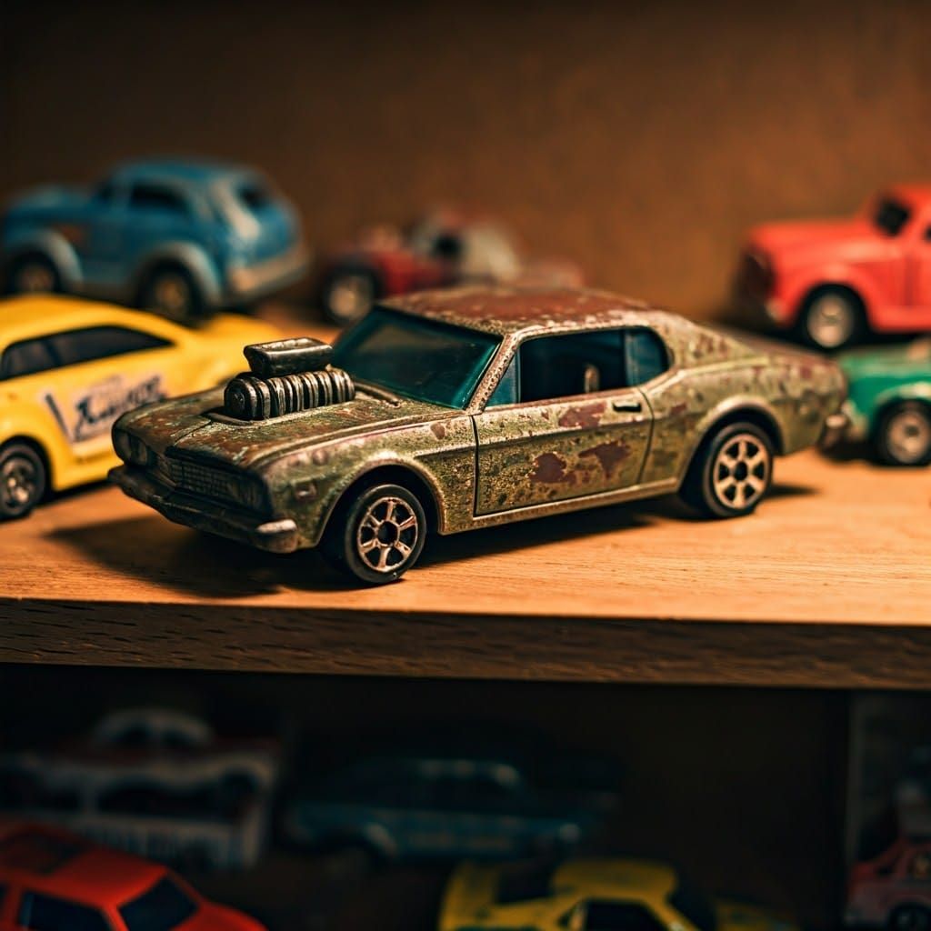 Vintage Toy Cars in Warm Cinematic Lighting
