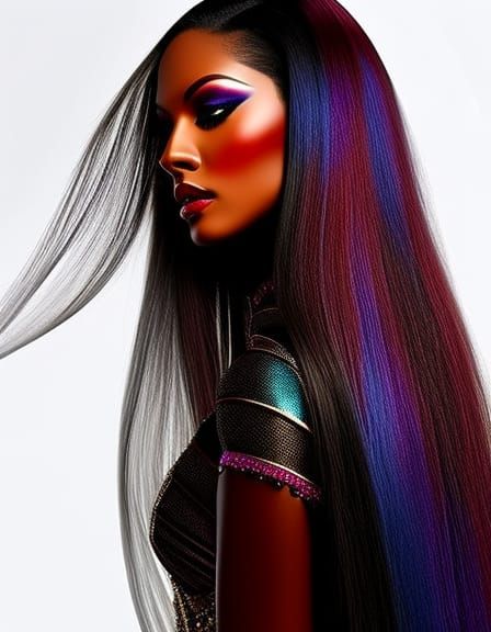 Carnival Enchantress: Hyperrealistic Digital Illustration