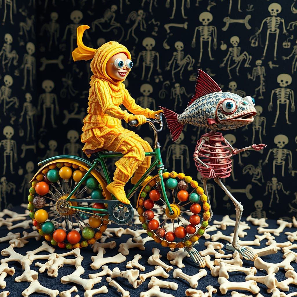 Whimsical Surrealist Scene in a Dreamlike World