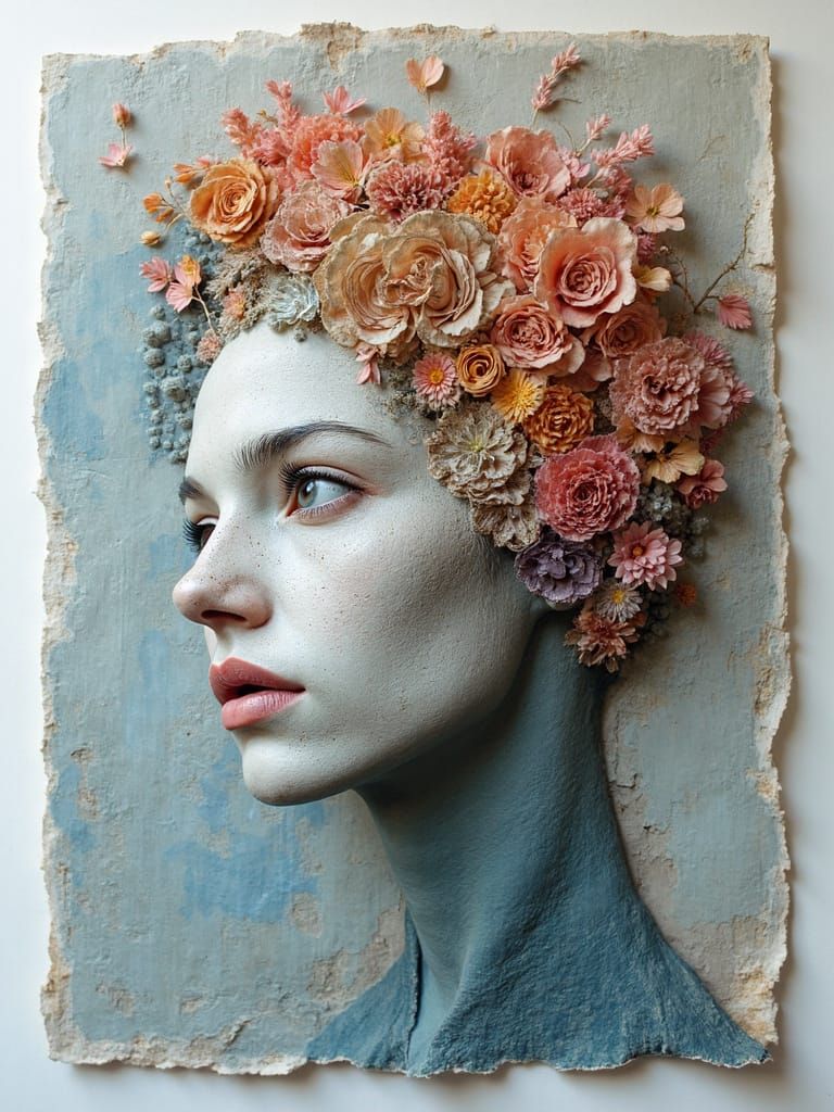 Upcycled Ditsy Chambray I Could Believe You're Human 3D Coll...