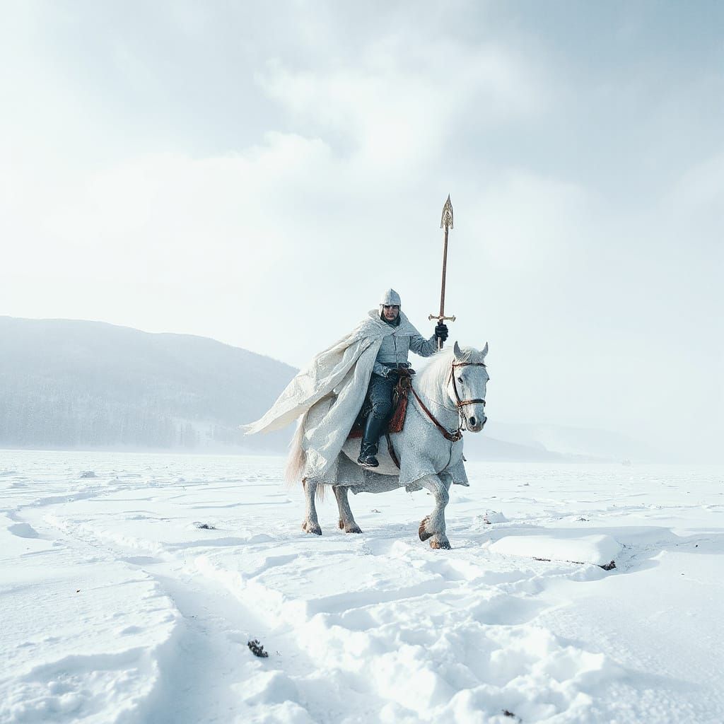 White Knight in a Snowy Landscape