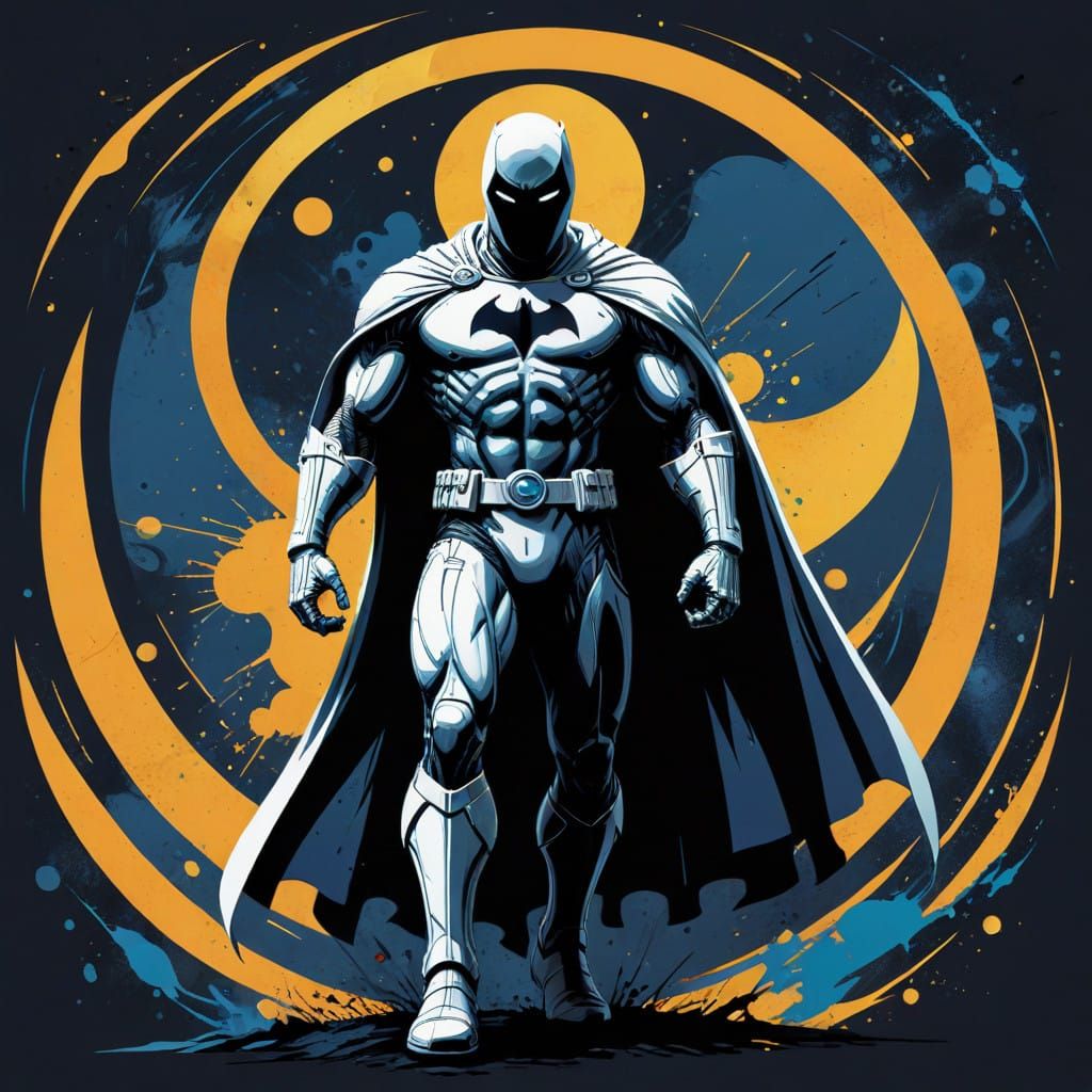 Marvel Moon Knight in Triadic Colors and Bauhaus Style