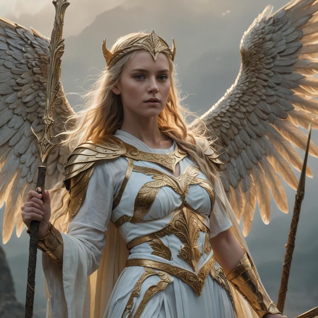 Greek Goddess of Wisdom in Golden Light