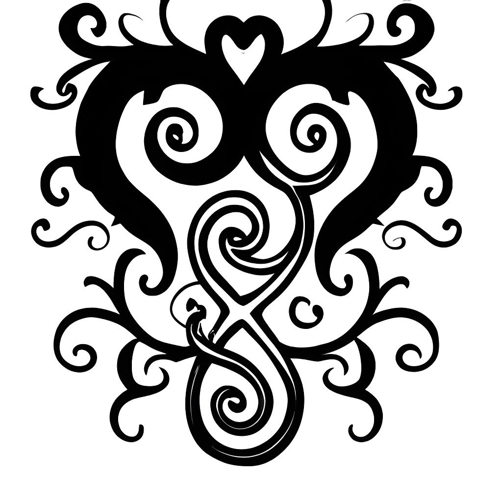 Mad Love Sigil: Gothic Spiraling Heart Art