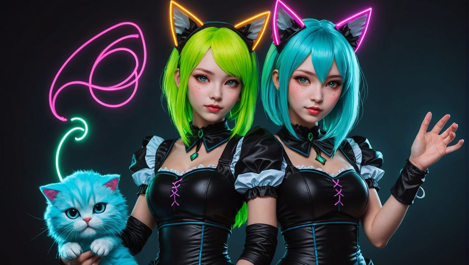 Gothic Water Elemental in Neon Night