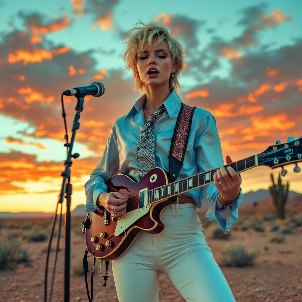 Desert Rocker Channels David Bowie, Digital Art