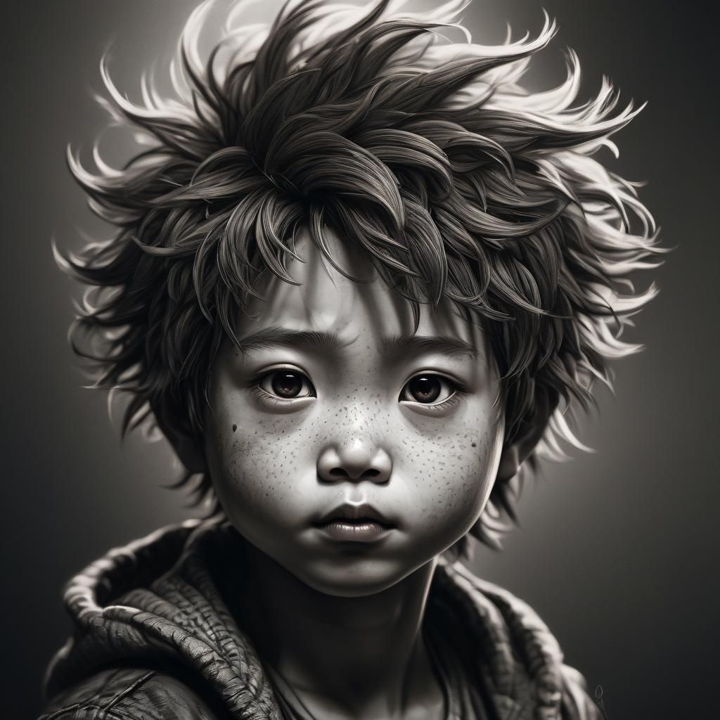 Charcoal pencil sketch :: Award winning Black and white poin...