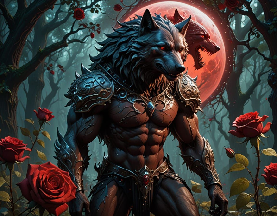 Majestic Werewolf in Mystical Bloom