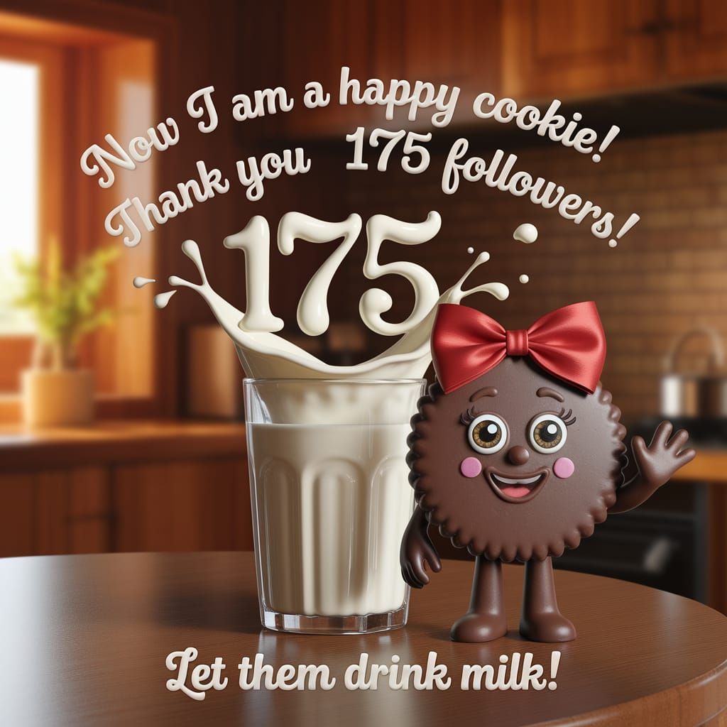 Milk Splash Cookie Message in Cozy Kitchen