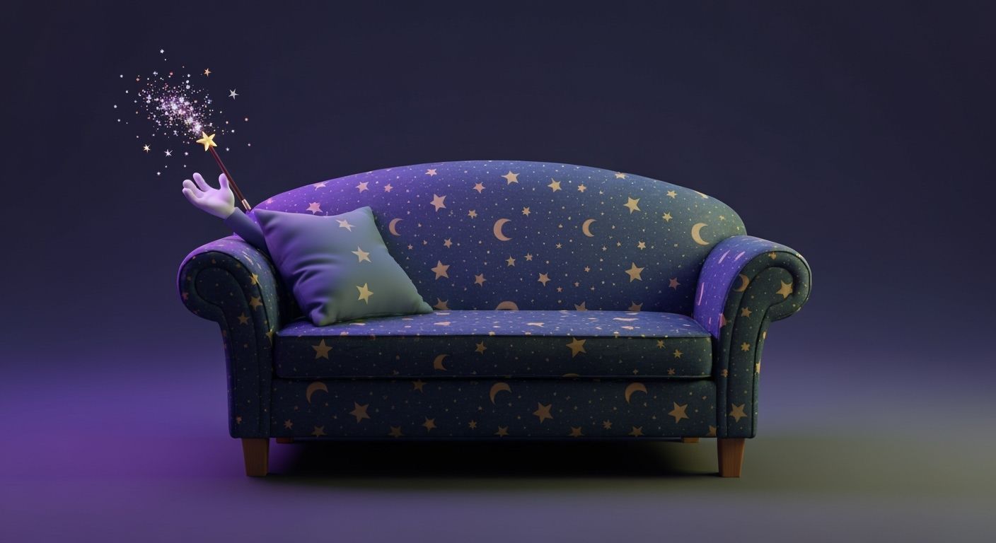 Celestial Couch Wielding Magic: Ghibli-esque Fantasy Art
