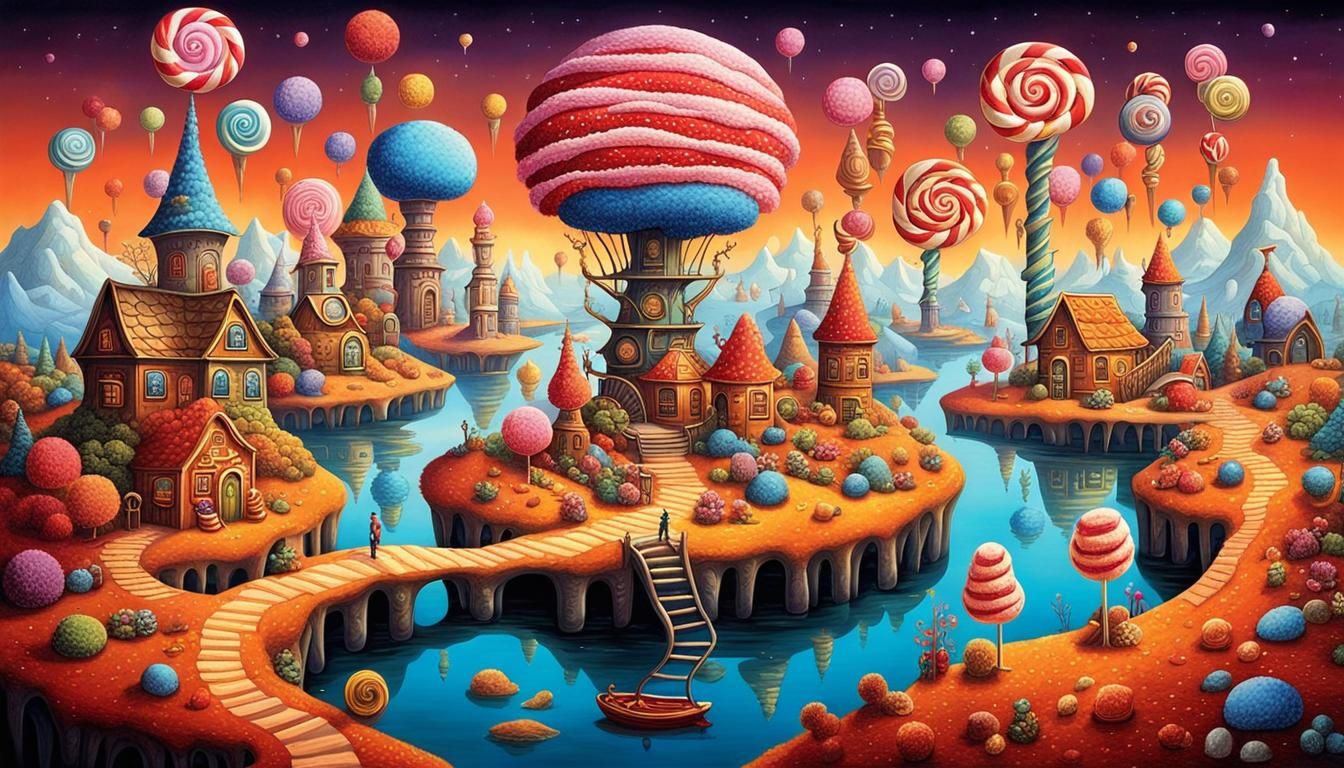 Food-Themed Worlds --- candy worlds adorned with towering co...