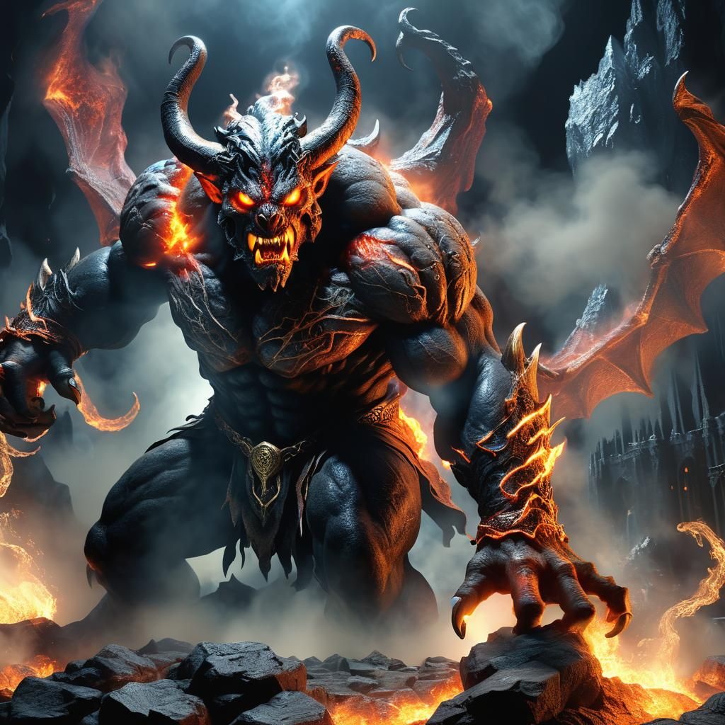 Ethereal Balrog Demon in Dark Fantasy Style