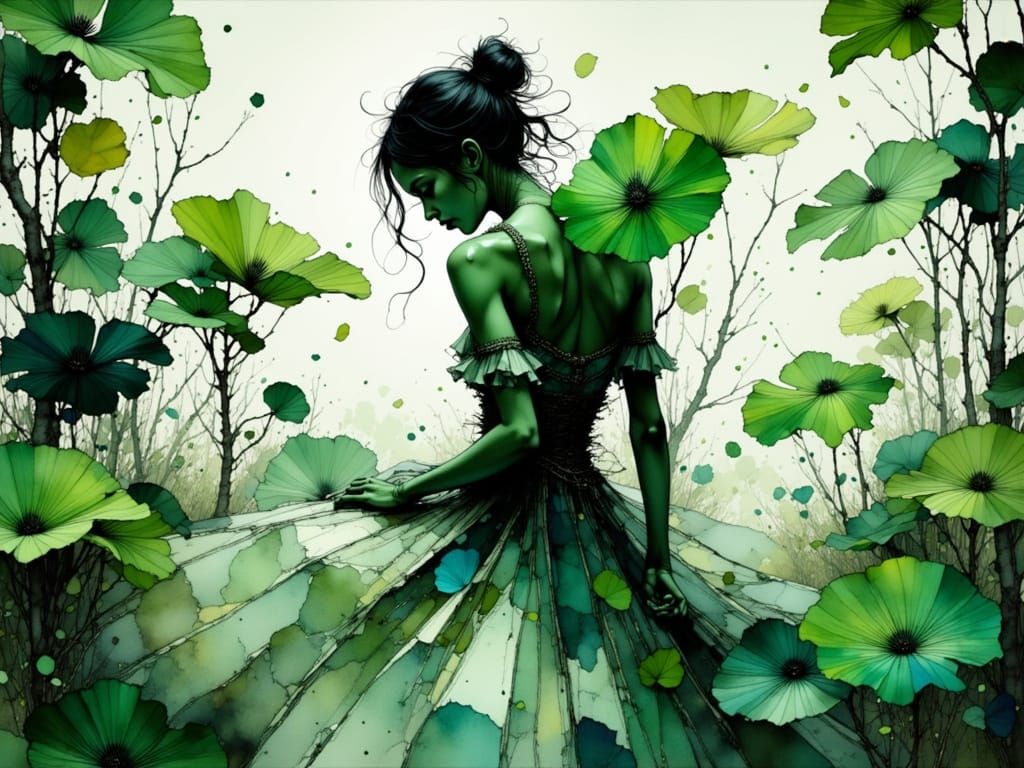 Girl in a Green Dress