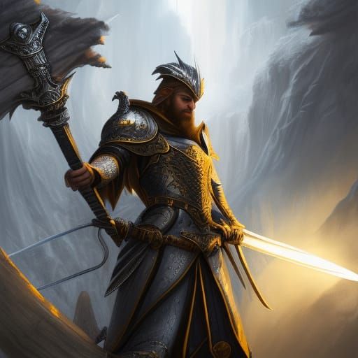 Knight in White Armor, Digital Matte Painting