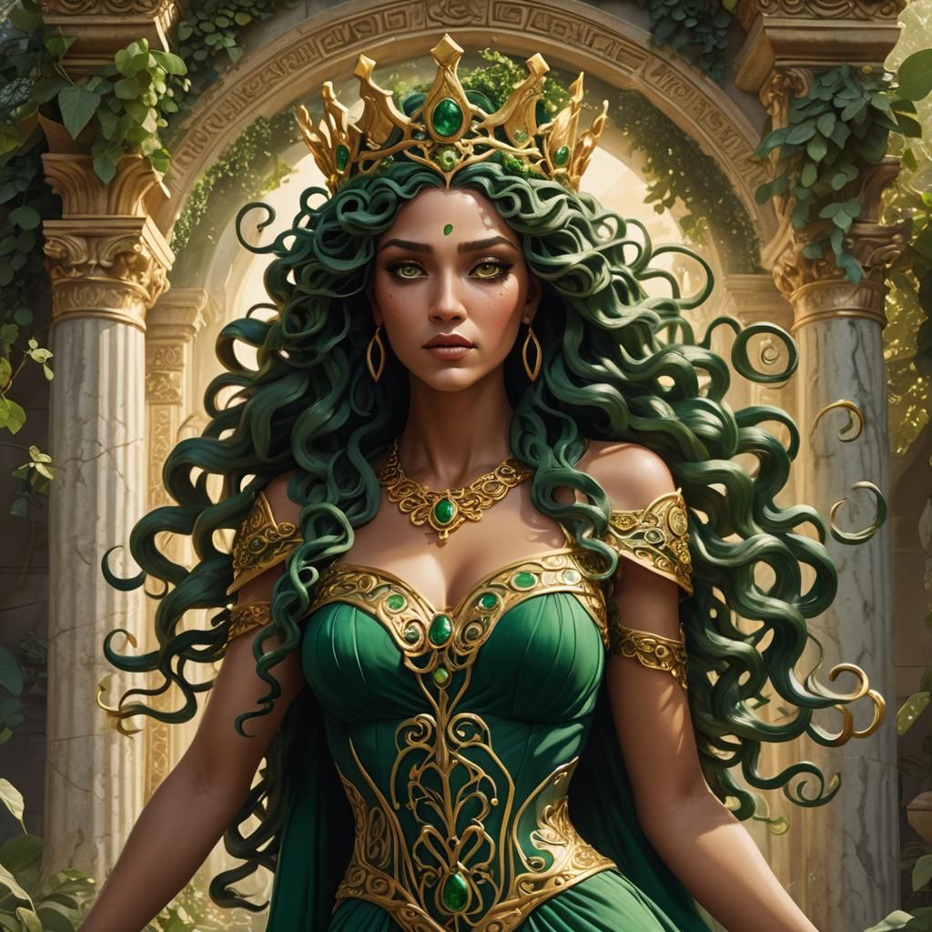 Medusa as Disney Princess in Ornate Setting