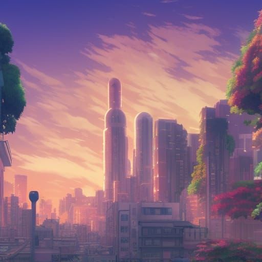 Animal City in Studio Ghibli Anime Style