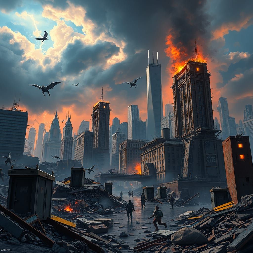 Dystopian Metropolis Ruins: Matte Painting in Unreal Engine