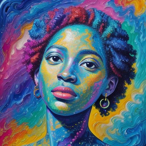 African American Woman in Astral Illustration