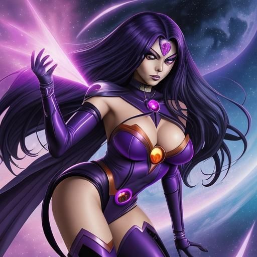 Starfire and Raven Fusion in Anime Style