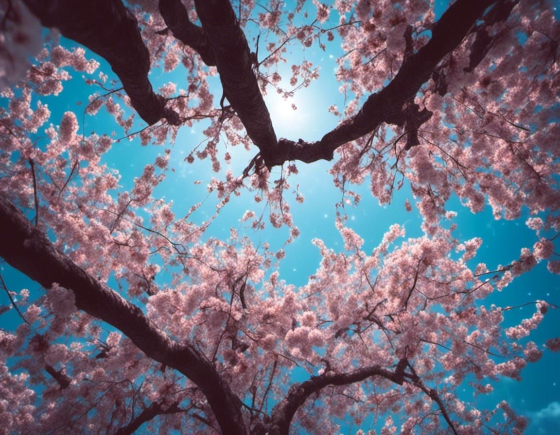 Macabre Cherry Tree with Glowing Blossoms