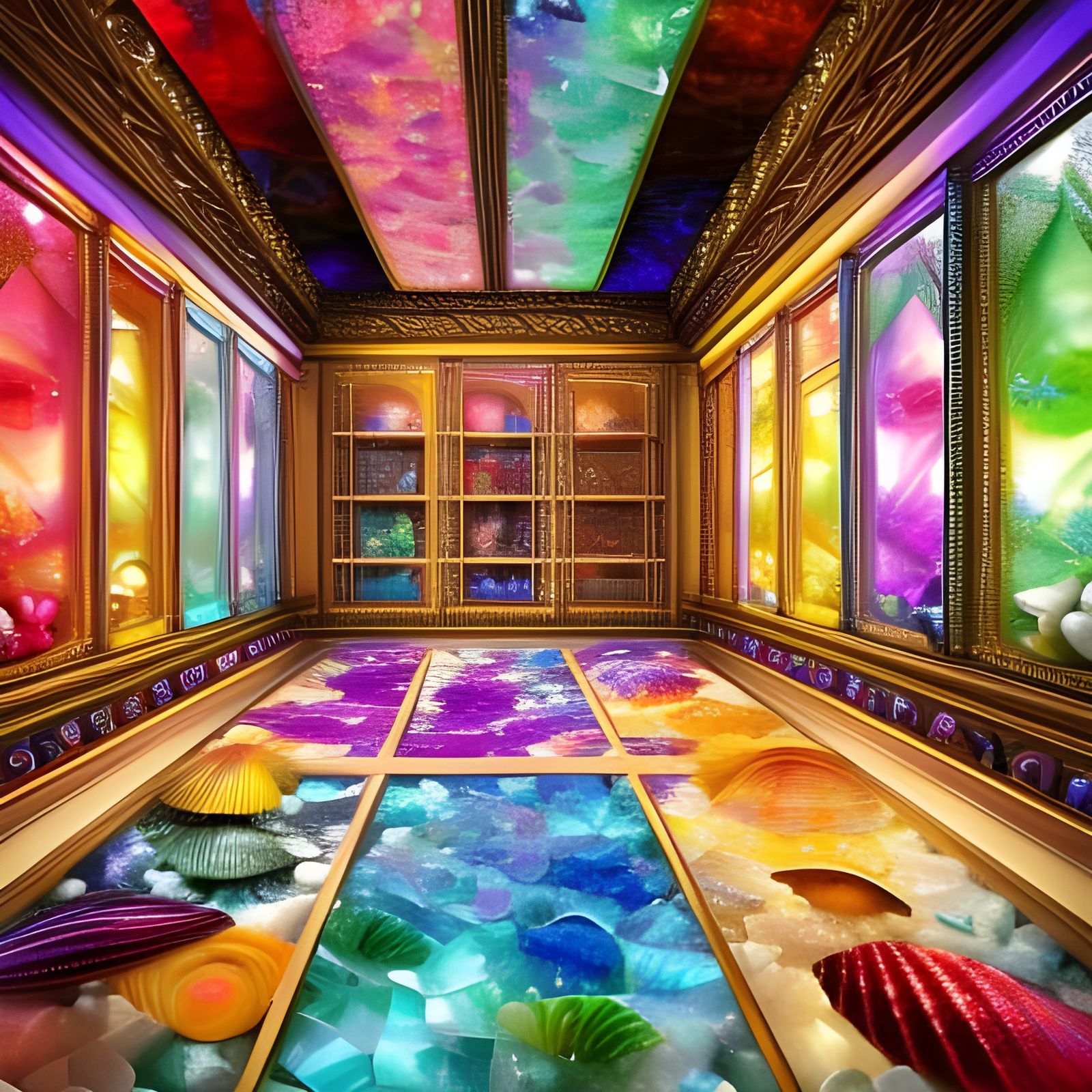 Colorful Crystal Shells: Digital Matte Painting