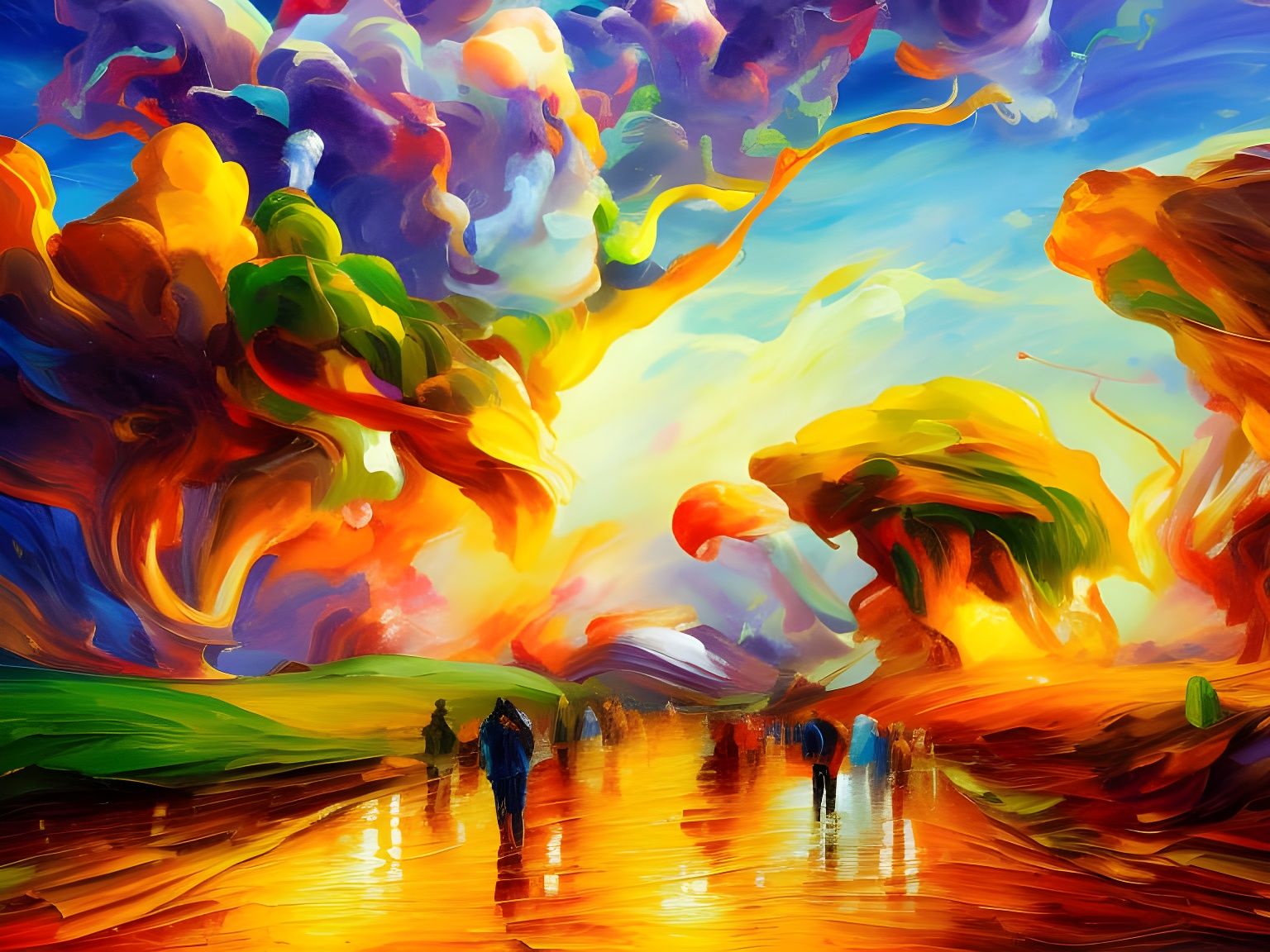 Cosmic Meat: An 8K Neo-Impressionist Painting