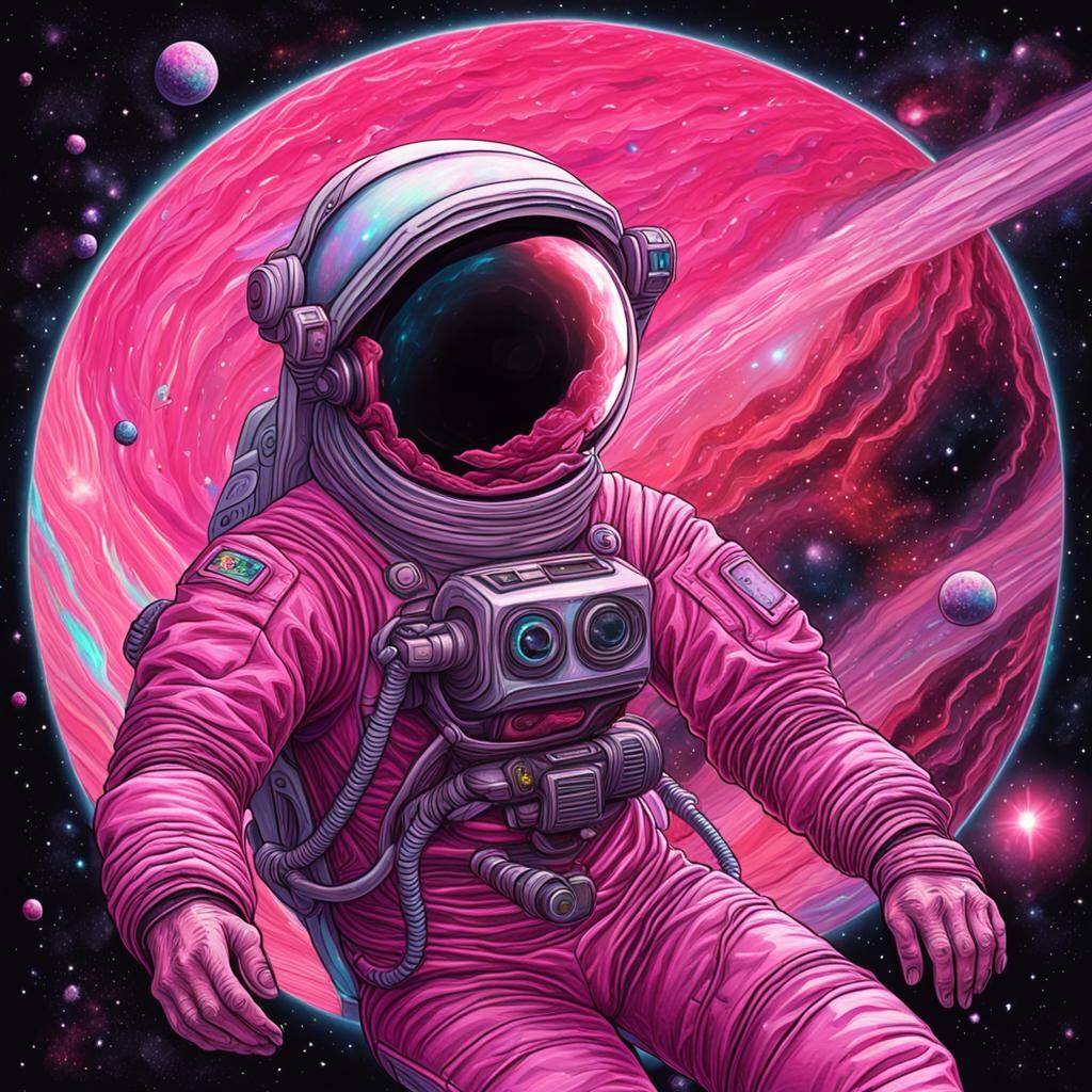 Astronaut Succumbs to Black Hole: Cosmic Visionary Art