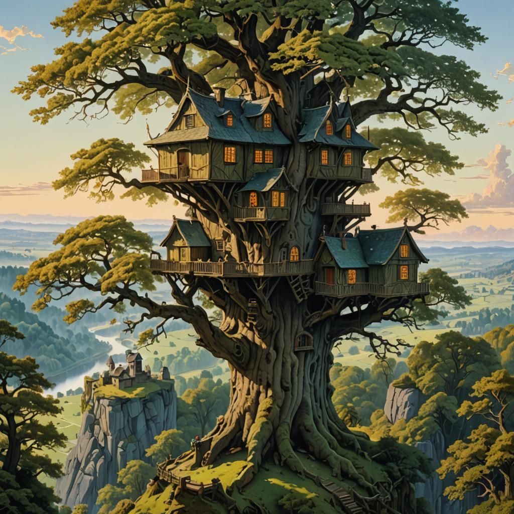 Brown tree house