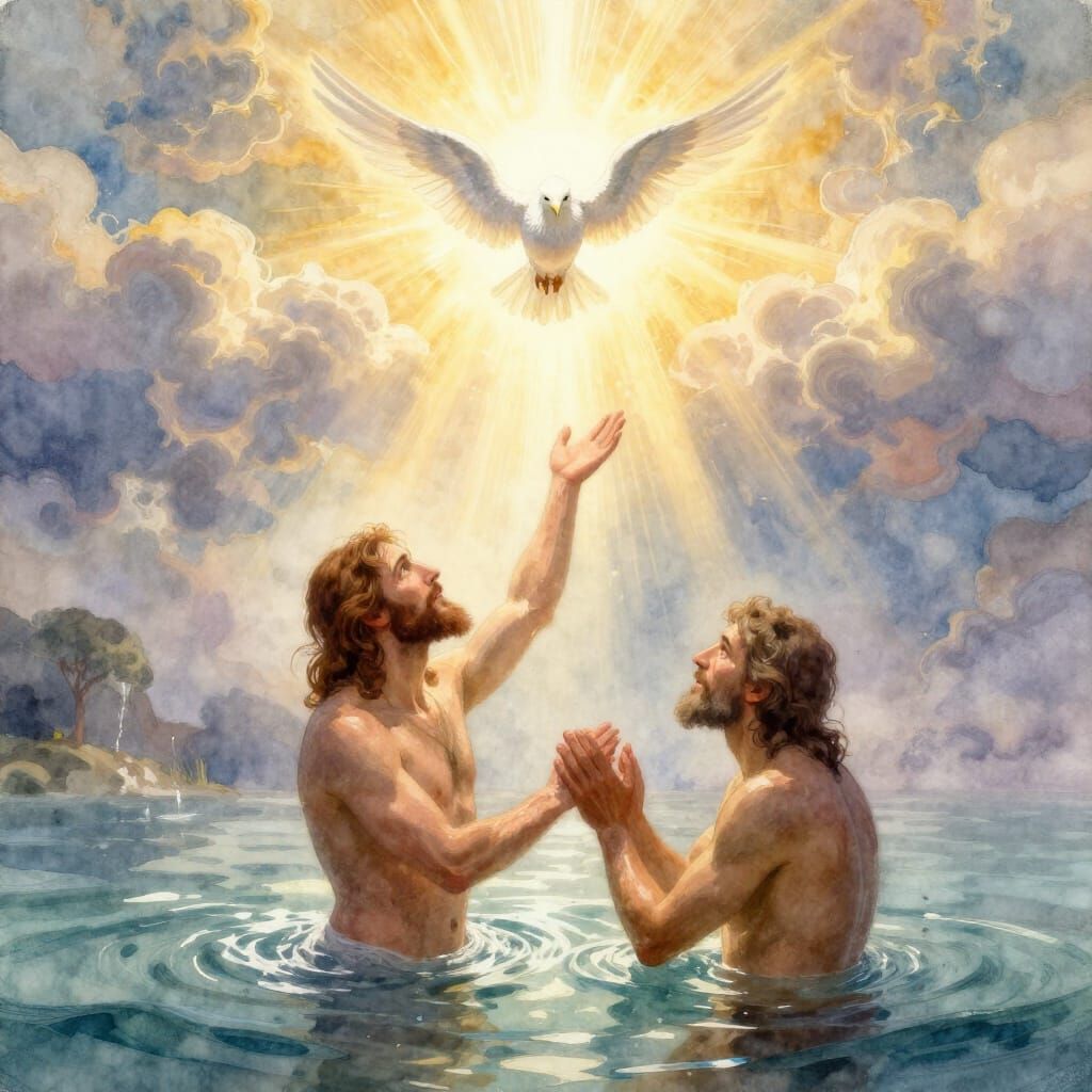 Divine Baptism of Jesus with Holy Trinity