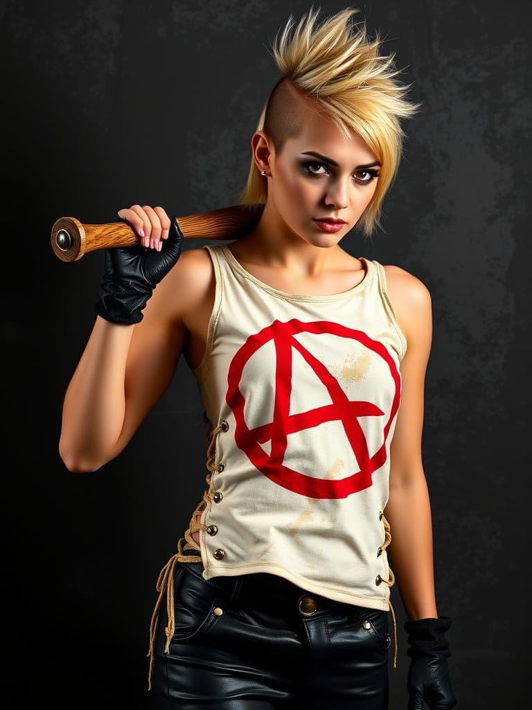 Rebellious Punk Rock Woman