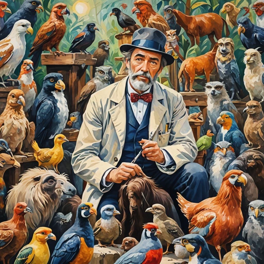 Doctor Dolittle in Gouache Style
