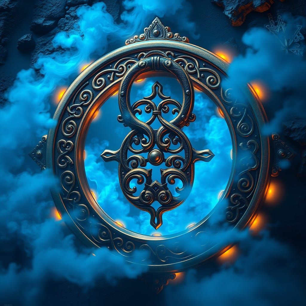 Mystical Blue Lockwork in Ancient Celtic Style