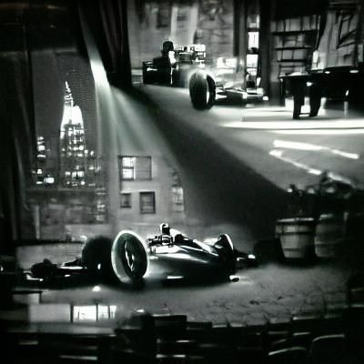 Formula 1 Car Races Through Noir New York