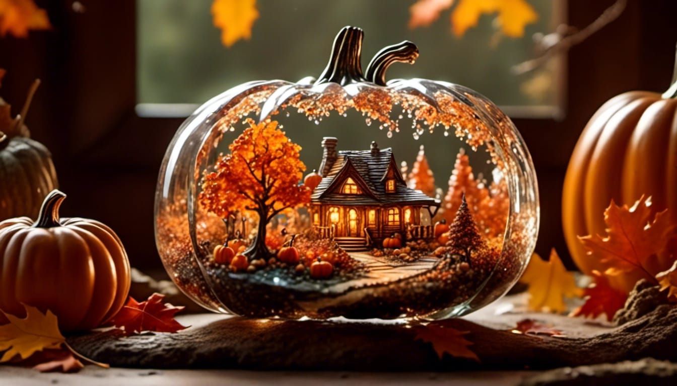 Crystal Pumpkin: Autumn Hut in Sci-Fi Realism