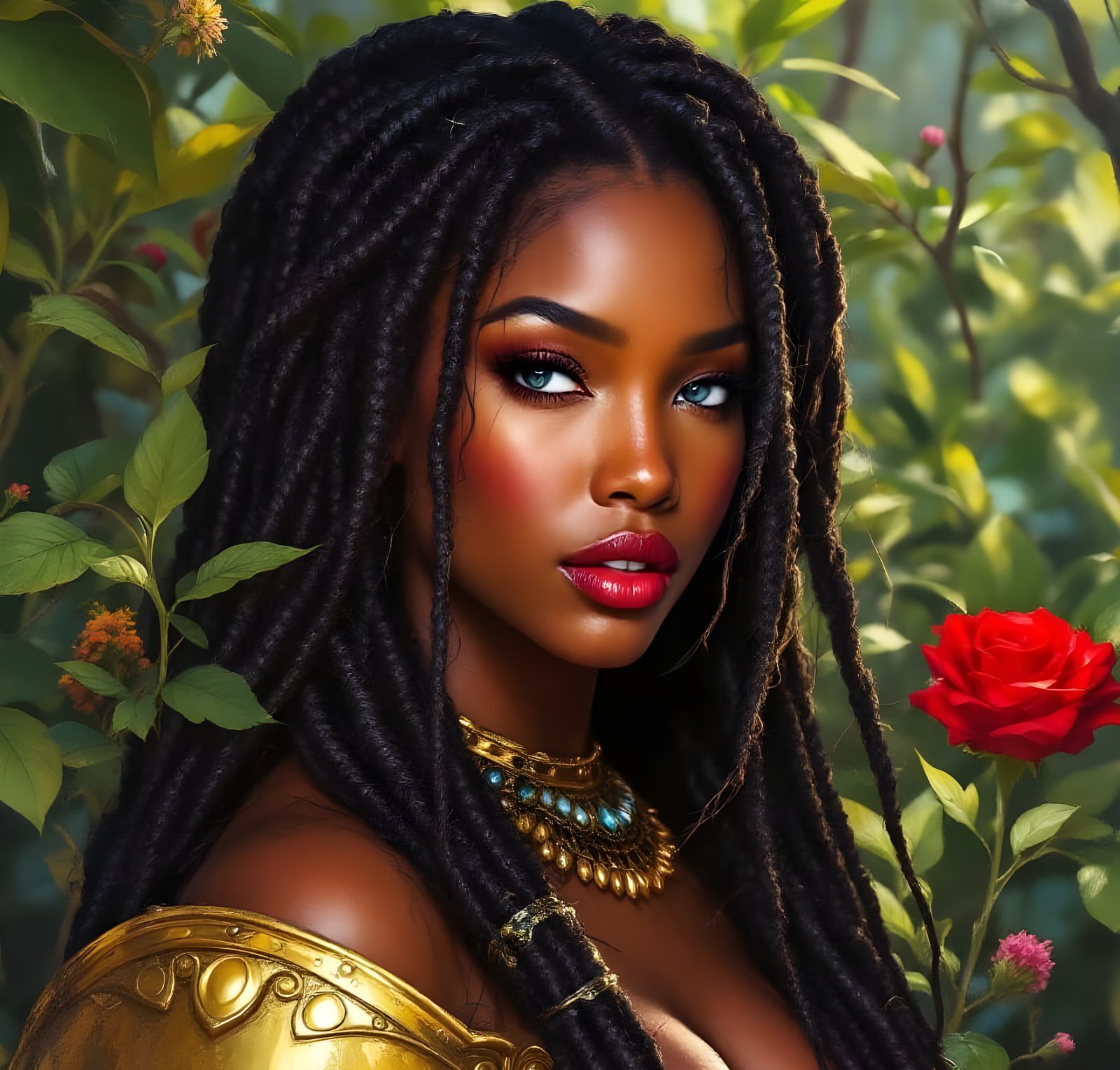 Warrior Goddess Kelly Rowland in Golden Armor