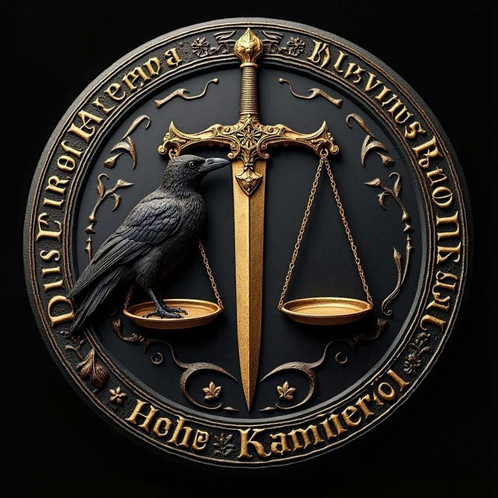 Elegant Guild Sigil with Symbolic Elements